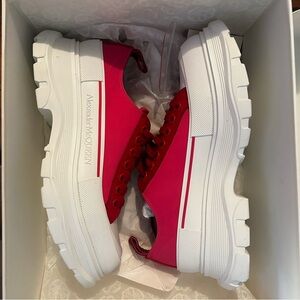 Alexander McQueen pink and red shoes